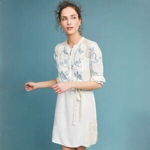 Anthropologie Tiny Women's Amarante Embroidered Shirtdress Dress size M NWT $148